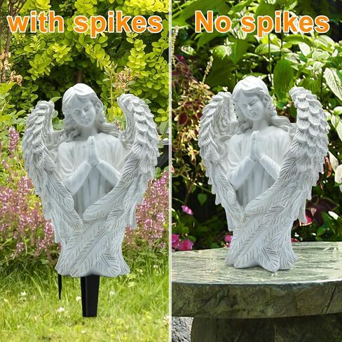 تمثال ملاك لتزيين المقبرة من رييسو، تمثال ملاك ابيض مع مسامير، تماثيل حديقة ديكور المنزل الخارجي، مزهرية زهور فريدة من نوعها، هدايا تذكارية لفقدان احبائك in Kuwait