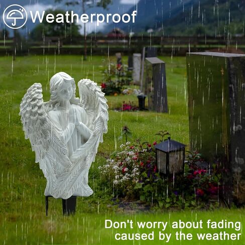 تمثال ملاك لتزيين المقبرة من رييسو، تمثال ملاك ابيض مع مسامير، تماثيل حديقة ديكور المنزل الخارجي، مزهرية زهور فريدة من نوعها، هدايا تذكارية لفقدان احبائك in Kuwait