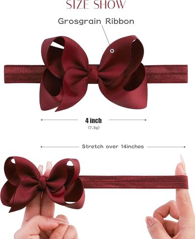 3 قطع من عصابات الرأس للفتيات الصغيرات مقاس 4 بوصات من بوتيك Grosgrain Ribbon Hair Bows عصابات رأس للفتيات الصغيرات والرضع والأطفال الصغار والمراهقين والأطفال - أسود أبيض كاكي in Saudi Arabia