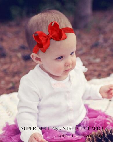 3 قطع من عصابات الرأس للفتيات الصغيرات مقاس 4 بوصات من بوتيك Grosgrain Ribbon Hair Bows عصابات رأس للفتيات الصغيرات والرضع والأطفال الصغار والمراهقين والأطفال - أسود أبيض كاكي in Saudi Arabia