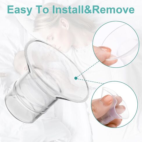 XLSXEXCL 10 قطع إدراج شفة 13/15/17/19/21 مم متوافقة مع مضخة الثدي Elvie/Medela/S12 Pro/S9 Pro/S12/S9، بما في ذلك صمام منقار البط وغشاء السيليكون in Kuwait