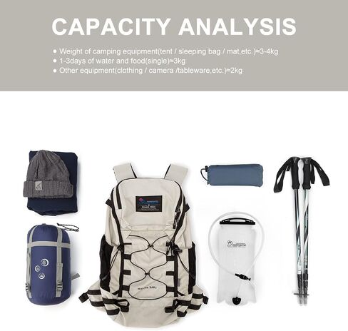 MOUNTAINTOP 35L Hiking Backpack, Lightweight Daypack with Rain Cover in Kuwait