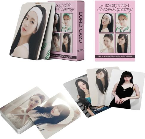 FOURBOM 55 قطعة AESPA Photocard aespa abulm بطاقات AESPA 2024 تحيات الموسم AESPA LOMO بطاقات KPOP Aespa Photocard هدية لمحبي ابنة Aespa ألبوم بطاقات Aespa Merch in Saudi Arabia