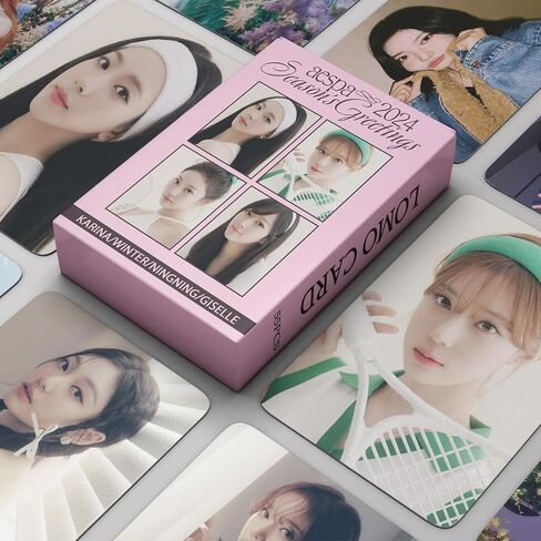 FOURBOM 55 قطعة AESPA Photocard aespa abulm بطاقات AESPA 2024 تحيات الموسم AESPA LOMO بطاقات KPOP Aespa Photocard هدية لمحبي ابنة Aespa ألبوم بطاقات Aespa Merch in Saudi Arabia