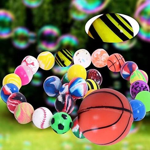 Chwang 20PCS 25mm Bouncy Balls Assorted Rubber Balls,Party Bag Filler,High Bouncing Balls for Kids (20pcs / 25mm) in Kuwait