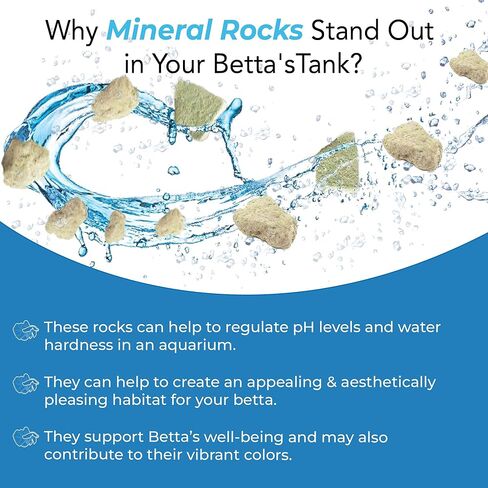 جور صخور معدنية من بيتا فيش، 2 اونصة، تضيف حيوية للحياة المائية، مثالية للبيتا، تساعد في التزاوج والتكاثر، ديكور ريفي لأحواض النانو واوعية السمك والبرطمانات in Kuwait