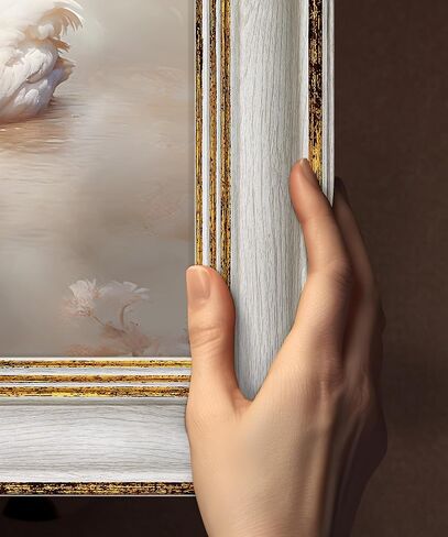 إطار صورة Afuly مقاس 5 × 7 إطار صورة عتيق عتيق ذهبي أبيض عتيق للمكتب واقفا على الحائط للتعليق على الحائط ديكور المنزل هدايا الزفاف عيد الميلاد هدية عيد ميلاد للجدة وأصدقاء العائلة in Saudi Arabia