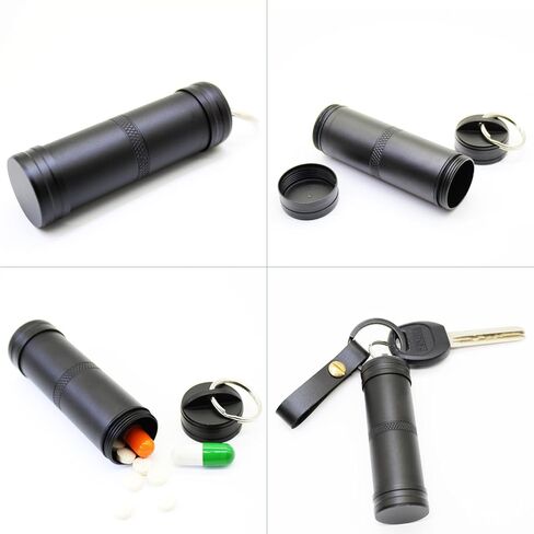 PPFISH 3 Air-Tight EDC Accessory Case, Pill Fob Capsule Keychain, Waterproof Match Case Battery Holder, Outdoor Survival Storage Metal Container Dry Box in Kuwait