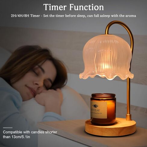 HYIEAR Candle Warmer Lamp, Candle Lamp with Timer & Dimmer, Candle Wax Warmer with 2X 50W Bulbs, Candle Lamp Warmer for Small & Large Candles, Electric Candle Warmer for Home Decor in Kuwait