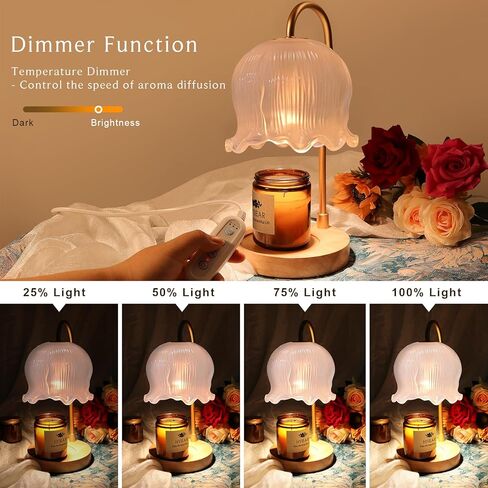 HYIEAR Candle Warmer Lamp, Candle Lamp with Timer & Dimmer, Candle Wax Warmer with 2X 50W Bulbs, Candle Lamp Warmer for Small & Large Candles, Electric Candle Warmer for Home Decor in Kuwait