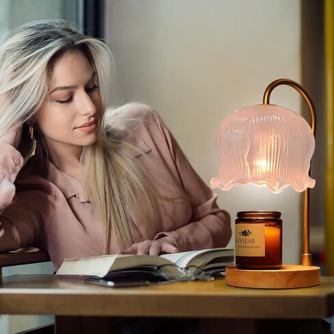 HYIEAR Candle Warmer Lamp, Candle Lamp with Timer & Dimmer, Candle Wax Warmer with 2X 50W Bulbs, Candle Lamp Warmer for Small & Large Candles, Electric Candle Warmer for Home Decor in Kuwait