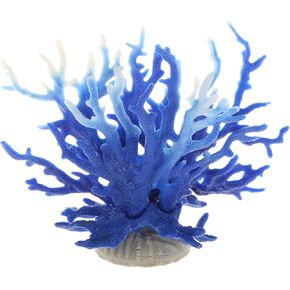 CAPASTEC Colorful Coral Reef Decor, Mini Faux Coral Decor for Aquarium Decorations, 6.5x5.83inch (Blue White)