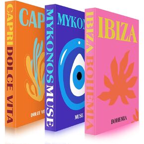 Tatuo Set of 3 Preppy Decorative Fake Books Funky Aesthetic Room Decor Coffee Table Books Decor Faux Books for Decoration Bookshelf Decor Books Stuff Things(Abstract Woman)