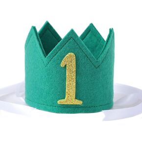 Dog Cat 1st Birthday Crown - Puppy Kitten First Birthday Party Decorations,One Pet Birthday Hat,1st Dog and Cat Pet Party Decor,Puppy Kitten First Photo Prop Cake Smash (Green) in Kuwait