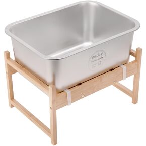 1.2 Gallon Raised Dog Water Bowl, Human Grade 18/8 Stainless Steel in Kuwait