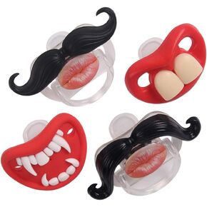YAPROMO Funny Pacifiers for Babies,Mustache Pacifier 0-6-18 Months,Halloween Pacifiers for Toddlers, Funny Teeth Pacifier for Boys and Girls in Saudi Arabia