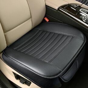 Universal Leather Car Seat Covers Full Set, Car Seat Cushion Covers Protector for Cars SUV Pick-up Truck Van Interior Accessories(Black)