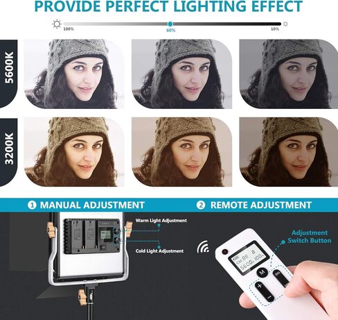 Neewer 2 حزم متقدمة 2.4G 480 LED مجموعة إضاءة التصوير الفوتوغرافي للفيديو، لوحة LED ثنائية اللون قابلة للتعتيم مع شاشة LCD، جهاز تحكم عن بعد لاسلكي 2.4G وحامل إضاءة لتصوير المنتجات الشخصية in Kuwait