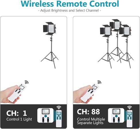 Neewer 2 حزم متقدمة 2.4G 480 LED مجموعة إضاءة التصوير الفوتوغرافي للفيديو، لوحة LED ثنائية اللون قابلة للتعتيم مع شاشة LCD، جهاز تحكم عن بعد لاسلكي 2.4G وحامل إضاءة لتصوير المنتجات الشخصية in Kuwait