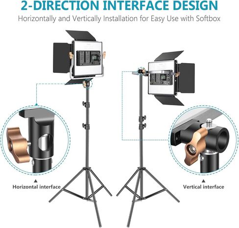 Neewer 2 حزم متقدمة 2.4G 480 LED مجموعة إضاءة التصوير الفوتوغرافي للفيديو، لوحة LED ثنائية اللون قابلة للتعتيم مع شاشة LCD، جهاز تحكم عن بعد لاسلكي 2.4G وحامل إضاءة لتصوير المنتجات الشخصية in Kuwait