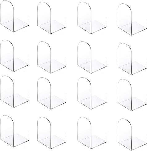 Lulonpon 16 قطعة من نهايات الكتب، نهايات الكتب الأكريليك، نهاية الكتب غير القابلة للانزلاق، نهايات الكتب الشفافة لمكتبة المدرسة ومنظم سطح المكتب، نهايات الكتب الأكريليك لرفوف الكتب in Kuwait