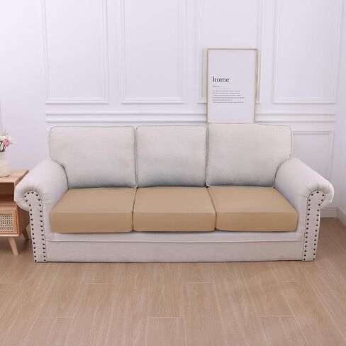 hyha Ice Silk Couch Cushion Covers, Sofa Covers for 3 Cushion Couch Thick Jacquard Fabric, Washable Sofa Slipcovers, Replacement Sofa Cushion Covers for Pets (3PC, Gray) in Saudi Arabia