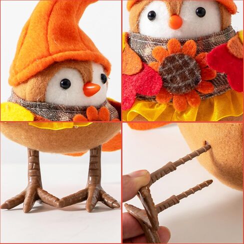 Elanket Valentine's Day Decorations Valentine's Day Birds 4 Packs Plush Ornaments Tiered Tray for Figurine Party Table Shelf Home Mantel Fireplace Decor in Saudi Arabia