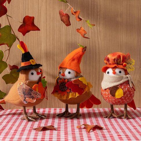 Elanket Valentine's Day Decorations Valentine's Day Birds 4 Packs Plush Ornaments Tiered Tray for Figurine Party Table Shelf Home Mantel Fireplace Decor in Saudi Arabia