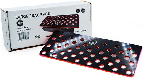 رف مغناطيسي كبير مخصص من PNW مزود بـ 44 فتحة مع قفل Frag | حامل سدادات أكريليك للشعاب المرجانية لحوض السمك (مغناطيس زجاجي 3/4 بوصة) in Kuwait