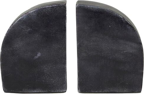 CosmoLiving by Cosmopolitan Marble Geometric Block Bookends with Gold Inlay, Set of 2 6"W, 2"H, Black in Kuwait