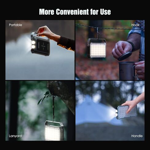 TOMSHOO LED فانوس للتخييم قابل لإعادة الشحن 5500LM، 20000 مللي أمبير في الساعة بنك طاقة محمول للشحن اللاسلكي ضوء التخييم مع 3 درجات حرارة اللون و5 أوضاع إضاءة لانقطاع الطاقة والطوارئ والمنزل والمشي لمسافات طويلة in Kuwait