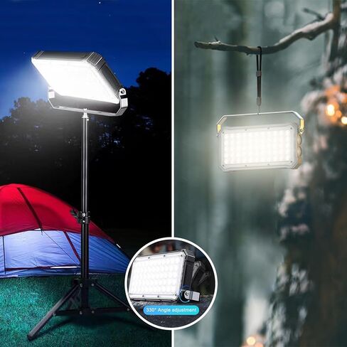 TOMSHOO LED فانوس للتخييم قابل لإعادة الشحن 5500LM، 20000 مللي أمبير في الساعة بنك طاقة محمول للشحن اللاسلكي ضوء التخييم مع 3 درجات حرارة اللون و5 أوضاع إضاءة لانقطاع الطاقة والطوارئ والمنزل والمشي لمسافات طويلة in Kuwait