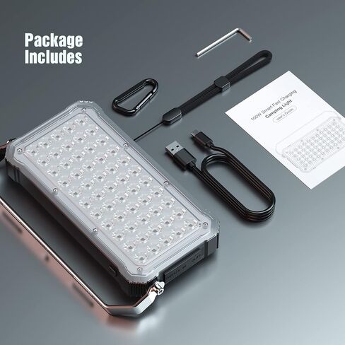 TOMSHOO LED فانوس للتخييم قابل لإعادة الشحن 5500LM، 20000 مللي أمبير في الساعة بنك طاقة محمول للشحن اللاسلكي ضوء التخييم مع 3 درجات حرارة اللون و5 أوضاع إضاءة لانقطاع الطاقة والطوارئ والمنزل والمشي لمسافات طويلة in Kuwait