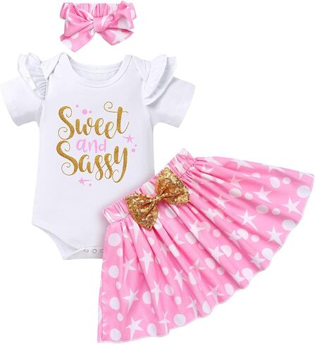 IBTOM CASTLE Toddler Girls 1st/2nd/3rd Birthday Outfit Princess Sweet Sassy Crown Tutu Skirt Set Cake Smash for Photo Shoot in Saudi Arabia