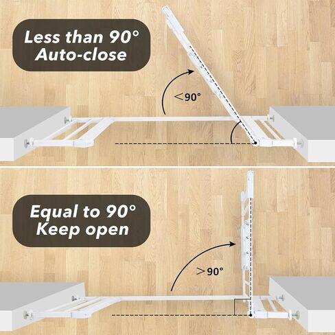 Baby Gate with Cat Door, HAHA KID 29-40" Auto Close Baby Gate, Pressure Mounted Easy Walk Thru Cat Pet Gate for Stairs,Doorways, House includes 4 Y-Spindle Rods & 3 Extension Pieces (White) in Saudi Arabia