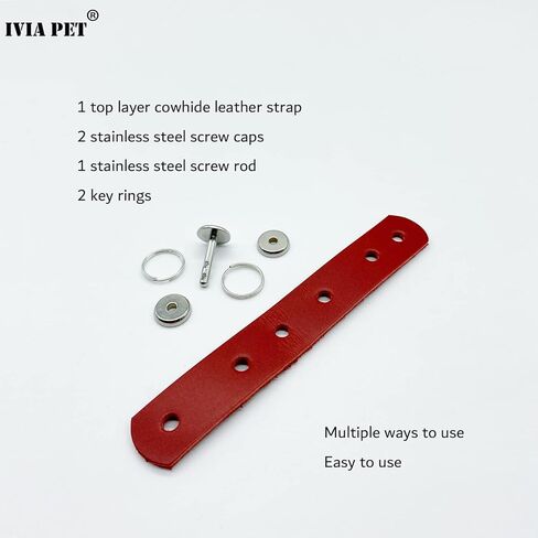 IVIA PET كاتم صوت علامة الكلب، مشبك العلامة، موصل طوق الحيوانات الأليفة قابل للتعديل لعلامات الحيوانات الأليفة للكلاب والقطط (بني) in Kuwait