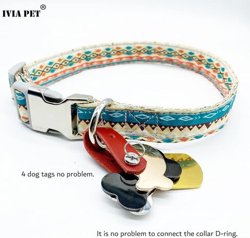 IVIA PET كاتم صوت علامة الكلب، مشبك العلامة، موصل طوق الحيوانات الأليفة قابل للتعديل لعلامات الحيوانات الأليفة للكلاب والقطط (بني) in Kuwait
