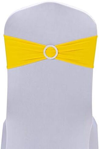 Letoo 15PCS Spandex Chair Sashes | Chair Bands with Buckle Slider | for Wedding, Hotel, Banquet, Party Decorations | Without White Covers(Black) in Kuwait