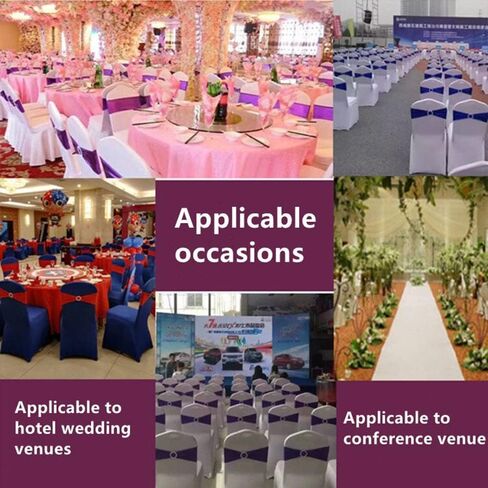 Letoo 15PCS Spandex Chair Sashes | Chair Bands with Buckle Slider | for Wedding, Hotel, Banquet, Party Decorations | Without White Covers(Black) in Kuwait