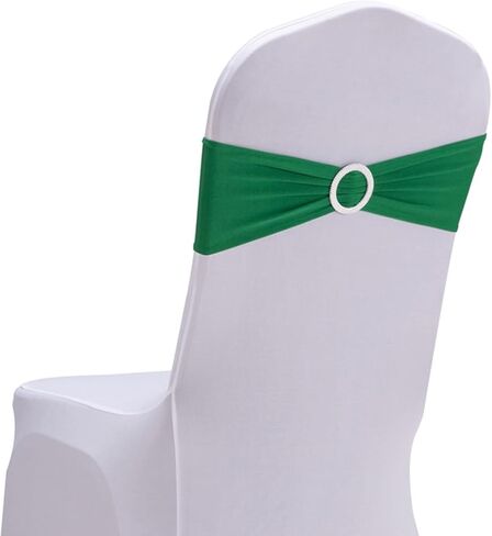 Letoo 15PCS Spandex Chair Sashes | Chair Bands with Buckle Slider | for Wedding, Hotel, Banquet, Party Decorations | Without White Covers(Black) in Kuwait