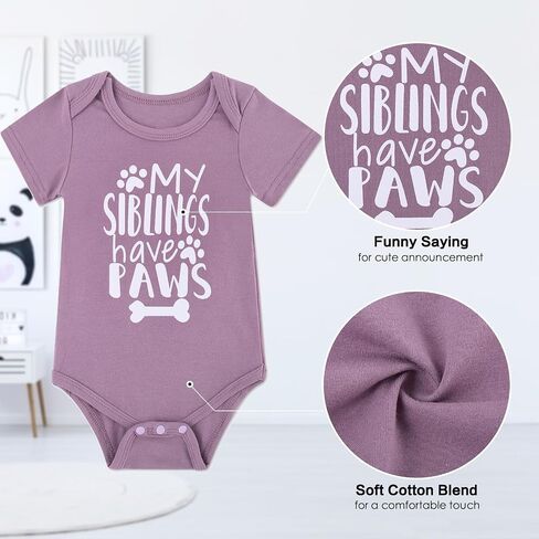 Funnycokid Baby Boys Girls Bodysuit Funny Newborn Romper 0-12 Months | Short Sleeve Infant Neutral Outfits in Saudi Arabia