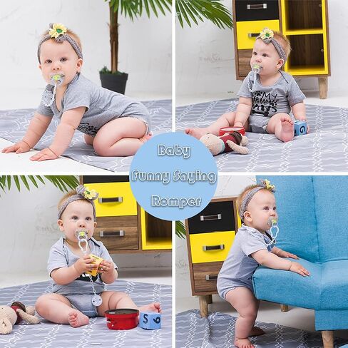 Funnycokid Baby Boys Girls Bodysuit Funny Newborn Romper Short Sleeve Infant Neutral Outfits 0-12 Months in Saudi Arabia