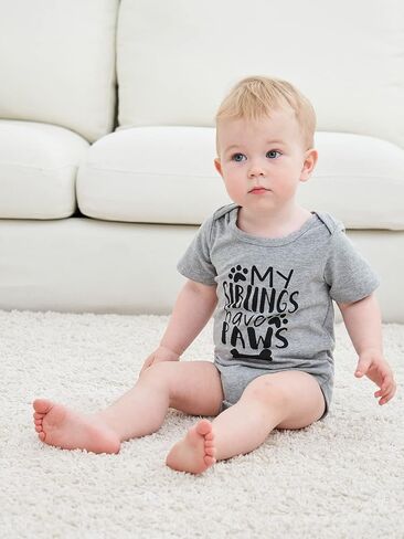 Funnycokid Baby Boys Girls Bodysuit Funny Newborn Romper Short Sleeve Infant Neutral Outfits 0-12 Months in Saudi Arabia