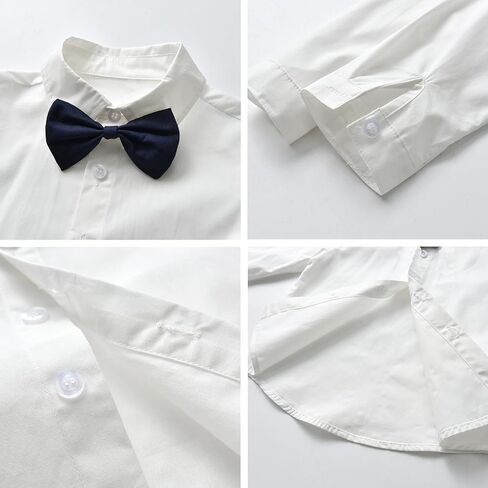 SANGTREE Boys Gentleman Clothes Set, Short Sleeve Shirt with Bowtie + Suspender Pants Outfit, 3 Months - 6 Years in Saudi Arabia