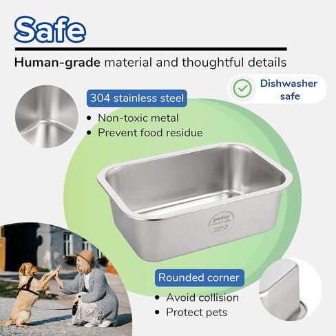 1.2 Gallon Raised Dog Water Bowl, Human Grade 18/8 Stainless Steel in Kuwait