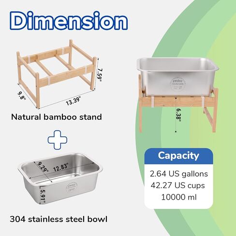 1.2 Gallon Raised Dog Water Bowl, Human Grade 18/8 Stainless Steel in Kuwait