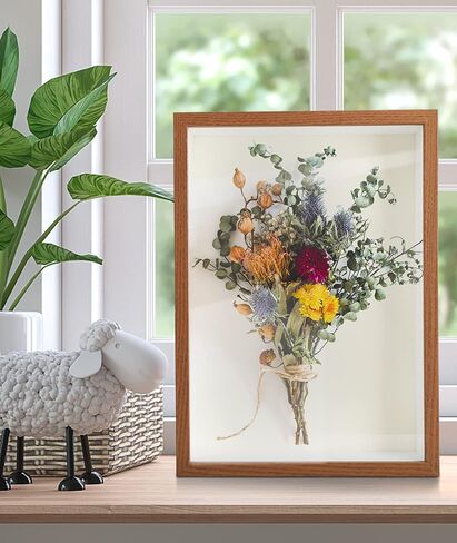 إطار صندوق الظل، 8x12 حافظات عرض صناديق الظل، عمق 2 بوصة، صندوق الظل للزهور، قبعة التخرج وثوب، صندوق ظلال خشبي كبير للجدار والطاولة (أبيض) in Saudi Arabia