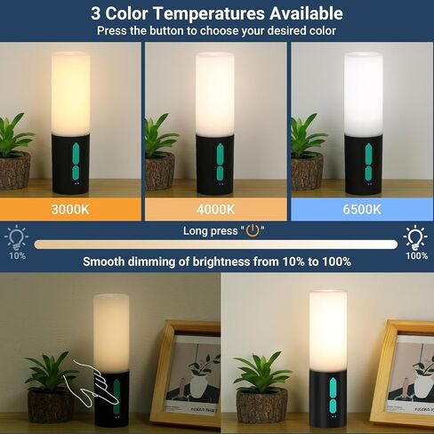 Upgraded Camping String Lights 33FT 8 Modes, Camping Lantern with 4000mAh Battery Charger, Rechargeable 3 Colors Dimmable Camping Lights Flashlight Waterproof for Tent Emergency Outdoor Hiking in Saudi Arabia