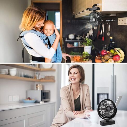 مروحة تخييم مقاس 17.78 سم مع فانوس ليد، بطارية قابلة لإعادة الشحن 5000 مللي أمبير/مروحة تعمل باليو إس بي مع خطاف تعليق لخيمة السيارة الترفيهية in Kuwait