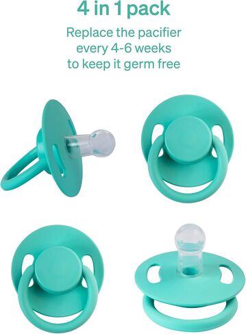 Symmetrical Pacifier, 4 Pacifiers, Pacifiers 0-6 Months, Newborn Pacifiers, Silicone Pacifiers, Pacifier 0-3 Months, Newborn Pacifiers 0-3 Months in Kuwait